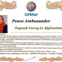 Meet our Global Peace Building team and contact for cooperation Zaynab Taruq in Afghanistan
