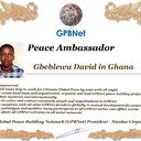 Meet our Global Peace Building team<br />❤ Gbeblewu David in Ghana<br />Join Now GPBNet ☛ Contact us to Receive Peace Ambassador certificate and work for peace in your area at www.ivacademy.net<br />Receive help from GPBNet #ForPeace:<br />-Join English for Peace FREE courses to get down language barriers<br />- Contact us to celebrate your country national day #ForPeace<br />- Send monthly your activities reports #ForPeace<br />-Say your Ideas #ForPeace at Next *Global Peace Talks* Show with Nicolae Cirpala to participate<br />All this just contact us WatsApp +7 981 130 83 85<br />*Vision:<br />- Ultimate Global Peace till 2027<br />- Peace in Nigeria, Belarus, Karabah, Yemen, Syria, Palestine Kashmir and all hot spots globally as soon as possible <br />- Healing Oceans and all Environment till 2027<br />- South and North Korea peaceful reunification till 2027<br />-World economy that benefits all nations and people to be set up globally till 2027<br />- All countries to stop weapons production and distribution and begin to invest in peace and in the well-being of humanity till 2027<br />- All families globally to receive God's Marriage Blessing till 2027 <br />- Planting and grow 1 billion trees globally till 2027<br />*About Global Peace Building Network #GPBNet founder Nicolae Cirpala Been a writer-global activist for 24 years working daily #ForPeace uniting People and Organizations to finalize Building ultimate World of Peace till 2027 with Global Peace Building Network <br />*Global Peace Building Network GPBNet works in 7 areas where you and every human being could join:<br /> 1. Leaders Association #ForPeace  <br />WatsApp https://chat.whatsapp.com/IrBEPUbhu7I1iPn0ROJB5B <br />Our Web Network https://ivacademy.net/en/groups/viewgroup/4-global-peace-building-network <br />2 Business, IT, Agriculture, Oceans, Invention, Aero and Cosmos Association for Peace #ForPeace<br />WatsApp https://chat.whatsapp.com/LIMQ8XY9wGnDEbmK9xX0iN <br />3 Media, Culture and Arts Association for Peace #ForPeace<br />WatsApp https://chat.whatsapp.com/HJsR7oX5ZzzEJL9I2uG4mz <br />4. Schools, Universities, Education and Academia Association for Peace  #ForPeace<br />FB https://www.facebook.com/ForPeace1 <br />5. Youth, Volunteers, Internships, Ecology, Sports, Hobby, Wellness, Travel and Global Village Association for Peace  #ForPeace<br />WatsApp https://chat.whatsapp.com/EHLsWoI8ZJMGxGuq7snRbd <br />Our Web Network https://ivacademy.net/en/groups/viewgroup/7-volunteer-online-internships <br />6 Social Service, Charities, Help Children, Health and Families Association for Peace #ForPeace<br />7 Interfaith, Spirituality, Futurology Association for Peace #ForPeace<br />WatsApp https://chat.whatsapp.com/Ex39EEkOPnqEPGWzvSq0xK <br />Our Web Network  https://ivacademy.net/en/groups/viewgroup/6-message-to-billions <br />*We have team in your country contact +7 981 130 83 85 whatsapp to join yours<br />*Became GPBNet Representative in your: -Community -Tribe -Clan -Group -College - University -Location  -City  OR  -Region<br />Send desired representative level to irffmd@gmail.com <br />* Became #GPBNet Member and Work with Us on our Programs as :      - Patron: Share your knowledge with us -Trustee: Share your assets and resources with us -Program Coordinator:  Share your expertise and management skills with us <br /> -Volunteer: Work with us closely <br />https://chat.whatsapp.com/KfKktTUIXk6Gdawq4cZ09T<br />-Donor: Support us for our Program and Work in collaboration - Adviser: Support us with your knowledge and experience -Management Team: Work with us to manage our office<br /> ☛ let's become Best Friends, <br />join now global peacemakers team and invite your friends,<br />post comments to my Vital discussions in: <br />Instagram www.instagram.com/MessageToBillions <br />Twitter www.twitter.com/ivacademynet <br />and Youtube www.youtube.com/c/MessageToBillions <br />Download my books  www.vacademy.net/en/market/books<br />subscribe, share #MessageToBillions <br />and<br />#ForPeace Cooperation, to Donate, to invite me as Guest Speaker at your online or offline events, to Volunteer, to receive marriage blessing call me +7 981 130 83 85 phone whatsapp