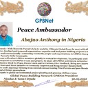 Happy Welcome to Ultimate Global Peace by 2027 campaign team & please contact for Cooperation #ForPeace #GPBNet<br />Awarded Peace Ambassador Abajuo Anthony in Nigeria<br />You too Receive Peace Ambassador Certificate to work #ForPeace Watsapp +79811308385 –GPBNet Join, Subscribe and Share #YoutubeRecommend for Cooperation, to Donate, for consultation, to invite as Guest Speakers at your online or offline events, to Volunteer, to receive marriage blessing call www.ivacademy.net