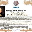 Happy Welcome to Ultimate Global Peace by 2027 campaign team & please contact for Cooperation #ForPeace #GPBNet<br />Awarded Peace Ambassador H.R.H. Princess Dr. Desziree Richardson in UK<br />You too Receive Peace Ambassador Certificate to work #ForPeace Watsapp +79811308385 –GPBNet Join, Subscribe and Share #YoutubeRecommend for Cooperation, to Donate, for consultation, to invite as Guest Speakers at your online or offline events, to Volunteer, to receive marriage blessing call www.ivacademy.net