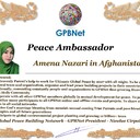 Meet our Global Peace Building team and contact for now Cooperation #ForPeace #GPBNet Amena Nazari in Afghanistan