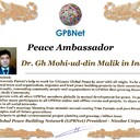 Meet our Global Peace Building team and contact for cooperation Dr. Gh Mohi-ud-din Malik in India